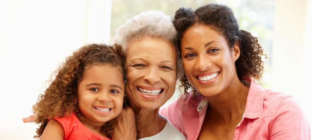 Older woman with daughter and granddaughter